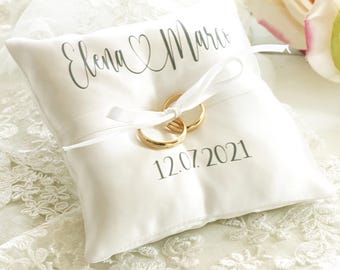 Personalized Ring bearer pillow, wedding ring pillow with names , date and name ring pillow