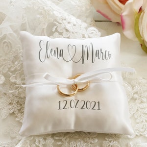 Personalized Ring bearer pillow, wedding ring pillow with names , date and name ring pillow image 5