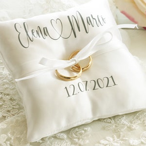 Personalized Ring bearer pillow, wedding ring pillow with names , date and name ring pillow image 1