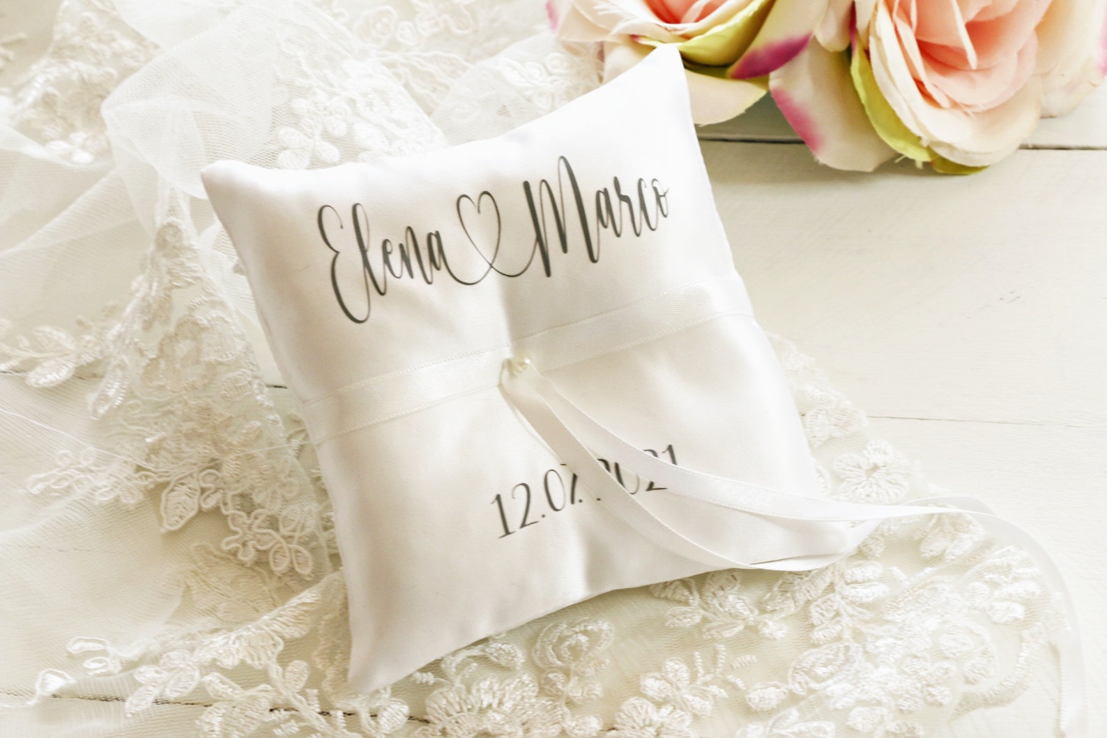 Personalized Ring Bearer Pillow Wedding Ring Pillow With - Etsy