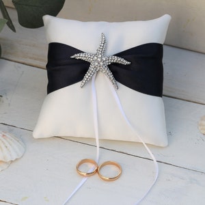 Elegant ring pillow for Beach theme wedding, beach Ring bearer pillow, nautical wedding ring pillow, beach wedding ceremony, image 3