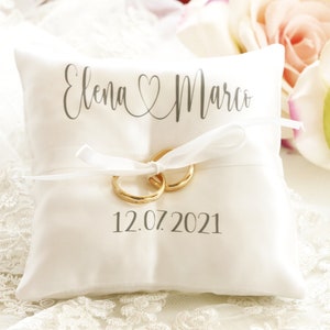 Personalized Ring bearer pillow, wedding ring pillow with names , date and name ring pillow image 9