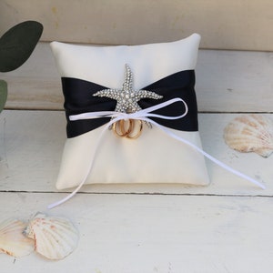 Elegant ring pillow for Beach theme wedding, beach Ring bearer pillow, nautical wedding ring pillow, beach wedding ceremony, image 4