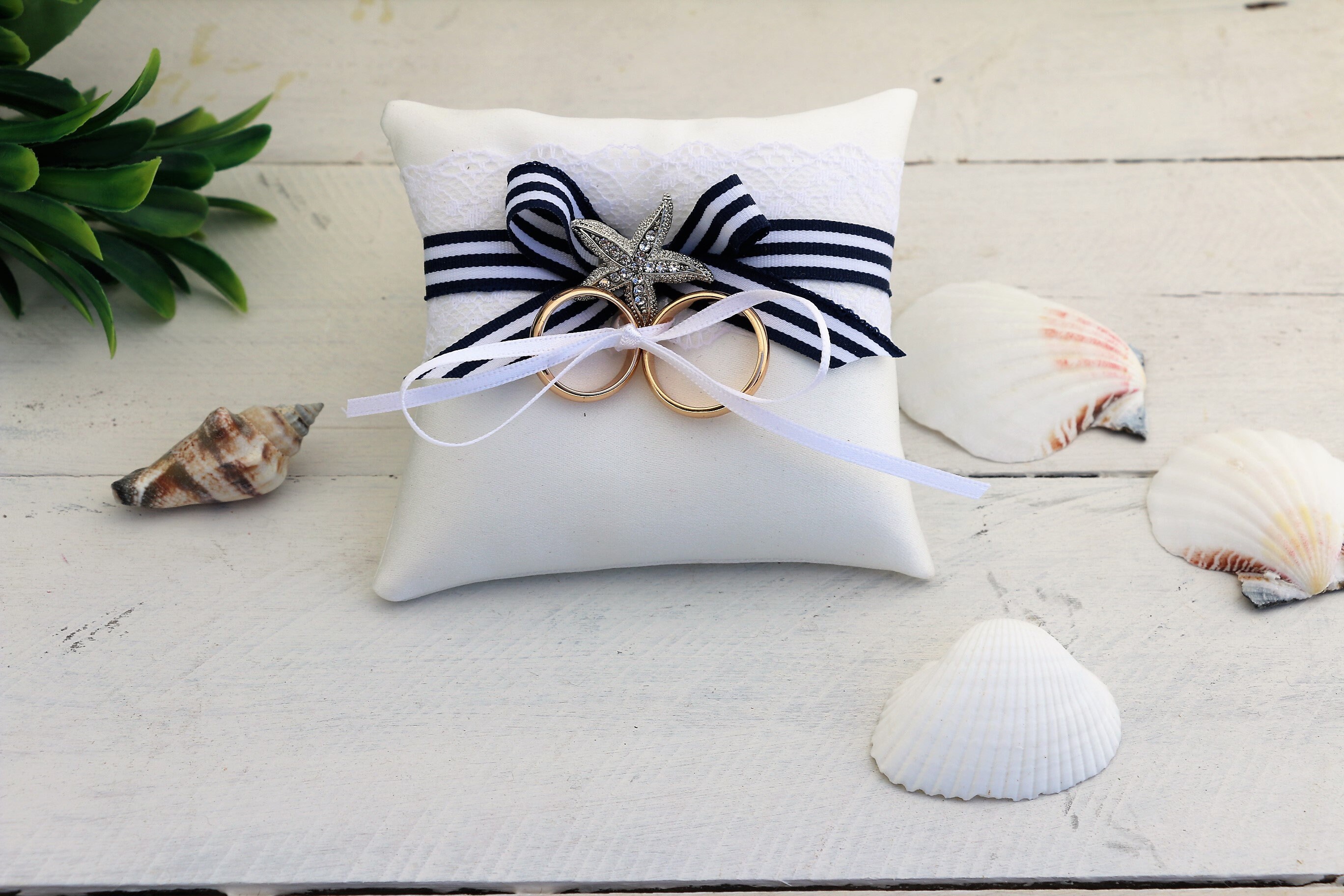 Beach theme Ring bearer pillow nautical wedding ring pillow Etsy