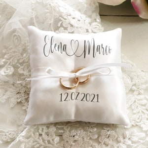 Personalized Ring bearer pillow, wedding ring pillow with names , date and name ring pillow image 7