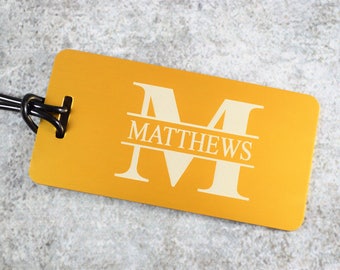 Personalized Luggage Tag - Custom Engraved Luggage Tag With Monogram - Custom Gift For Travelers - Personalized Aluminum Luggage Tag