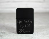 Custom Engraved Lighter From Actual Handwriting - Personalized Lighter - Engraved Lighter With Personalized Message - Lighter In Tin Case