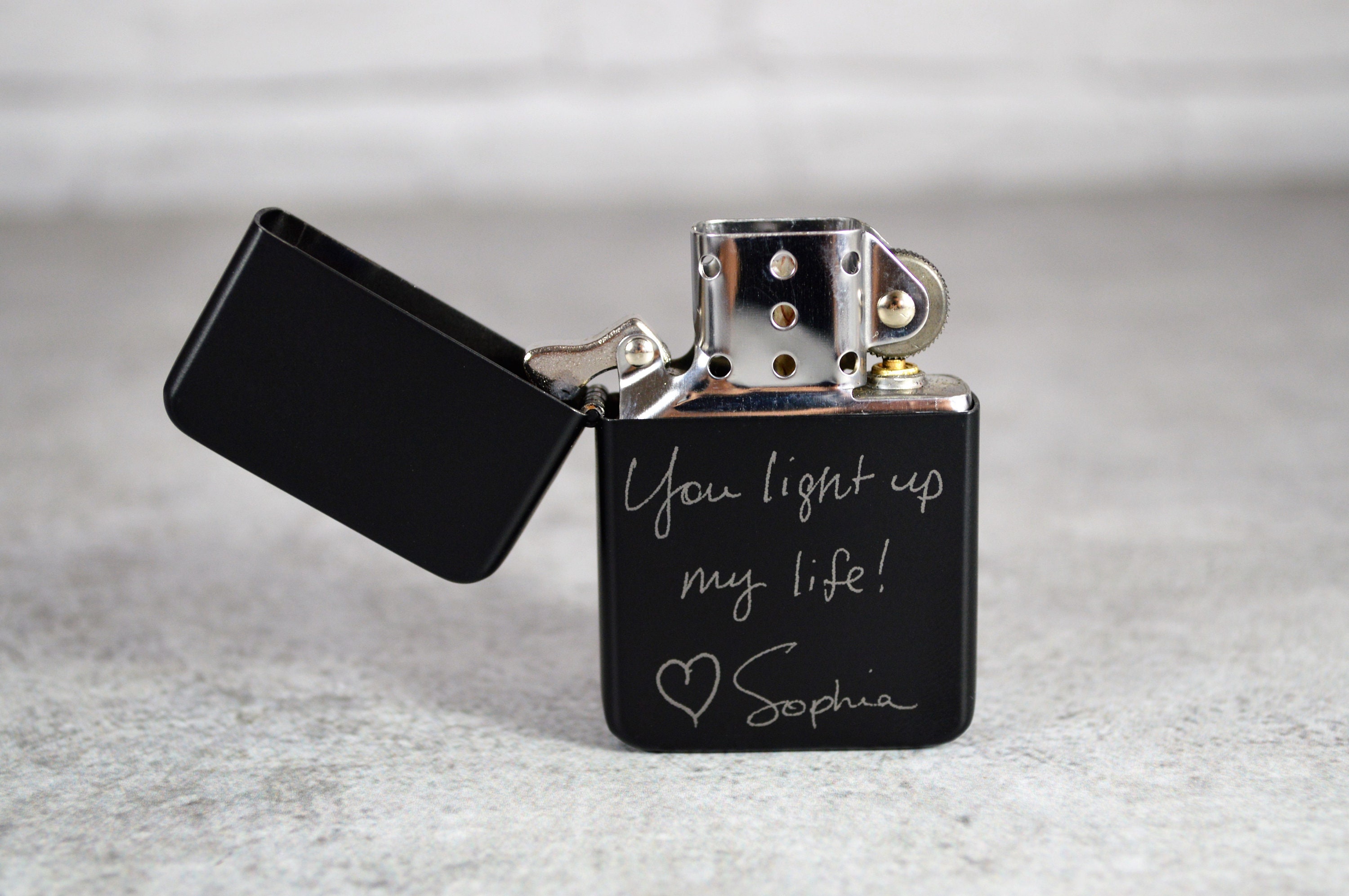 Custom Engraved Lighter From Actual Handwriting Personalized - Etsy