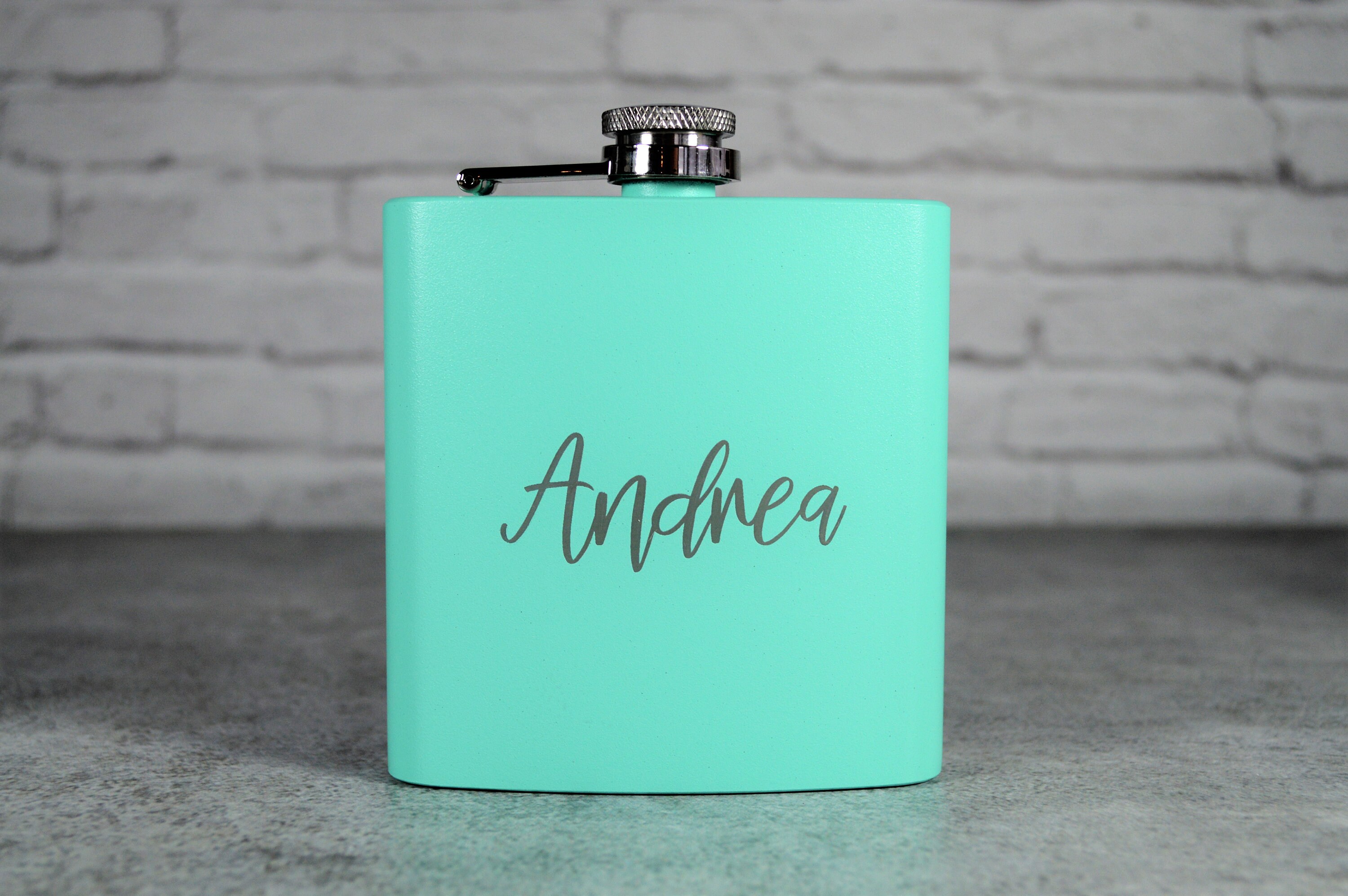 Personalized Turquoise Flask Custom Flask Personalized Etsy