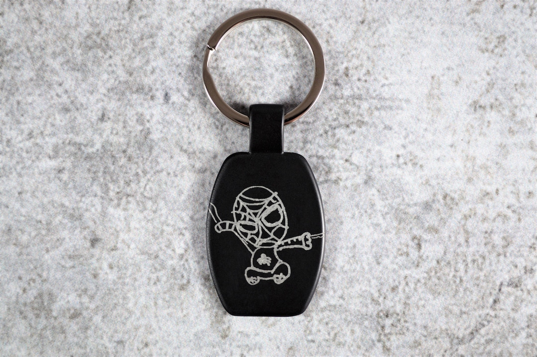 Personalized Keychain From Actual Drawing Custom Engraved Keychain With ...