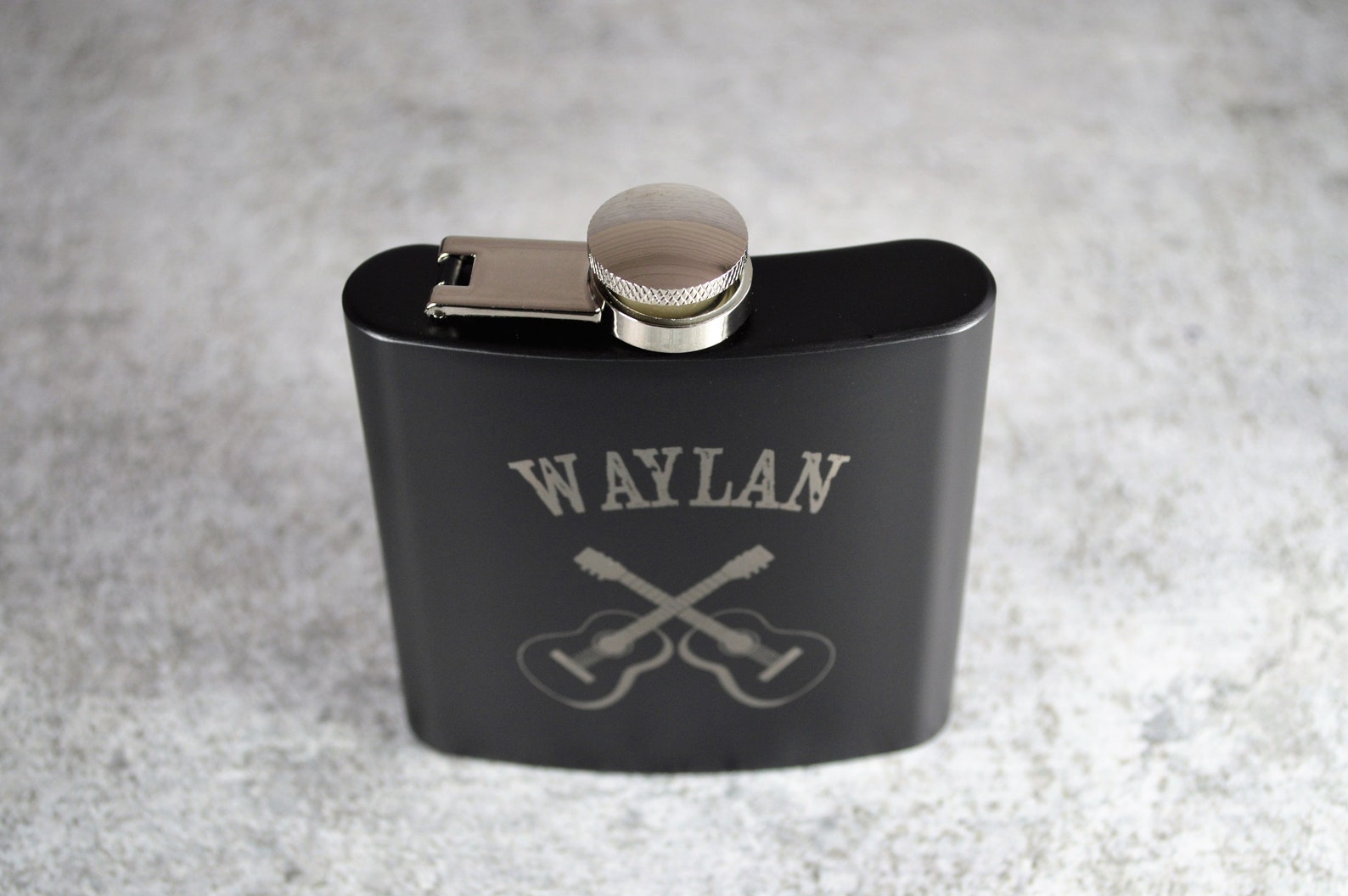 Personalized Matte Black Flask Custom Flask Musician Flask | Etsy