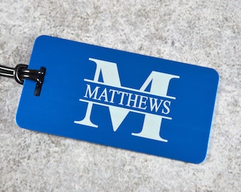 Personalized Luggage Tag - Custom Engraved Luggage Tag With Monogram - Custom Gift For Travelers - Personalized Aluminum Luggage Tag
