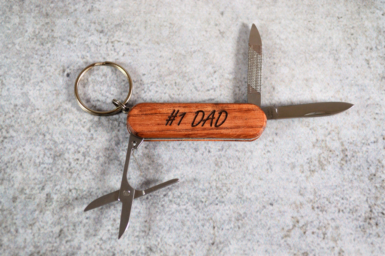 Personalized Wood Pocket Knife Keychain Custom Pocket Knife Etsy