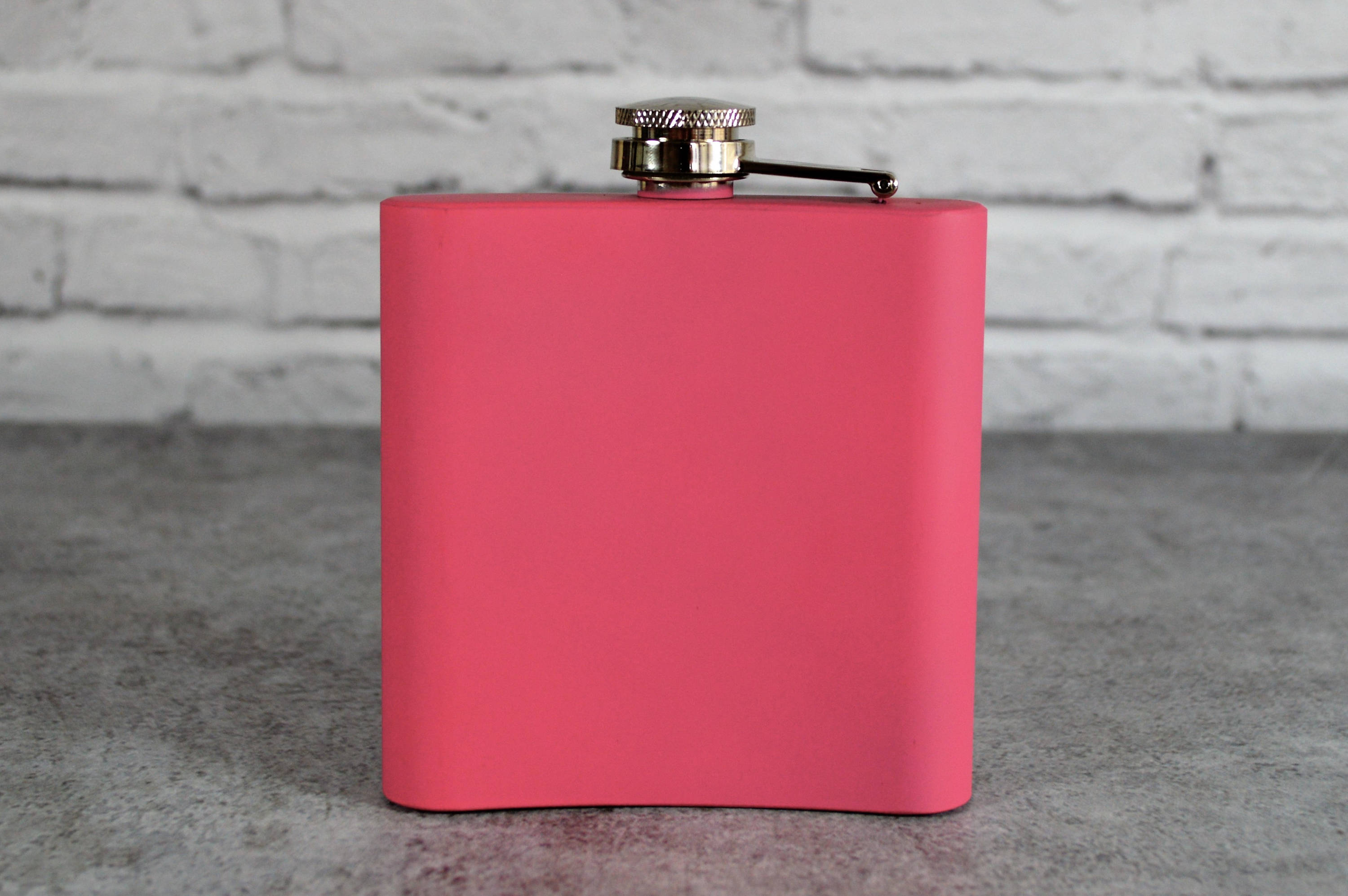 Personalized Matte Pink Flask Custom Flask Engraved Pink Etsy