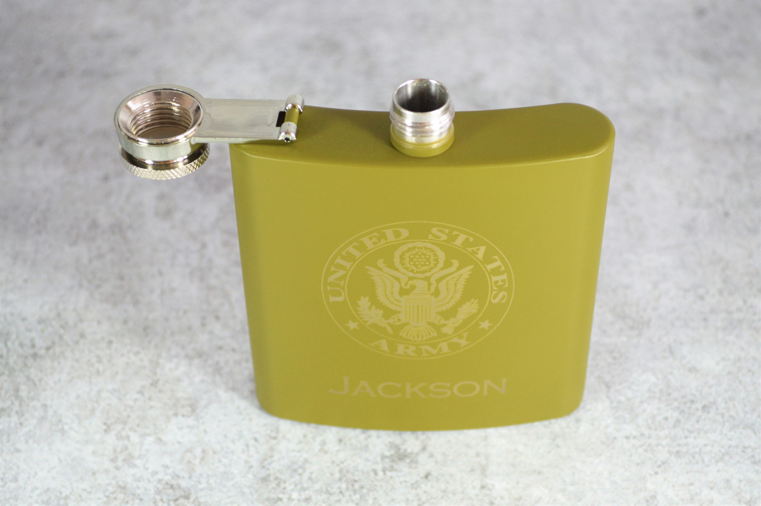 Personalized Military Matte Green Flask Engraved Green Flask Etsy