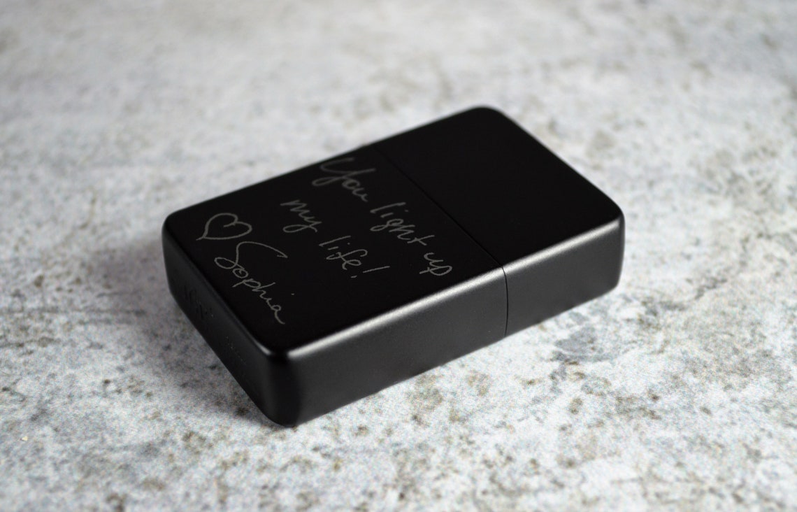 Custom Engraved Lighter From Actual Handwriting Personalized Etsy