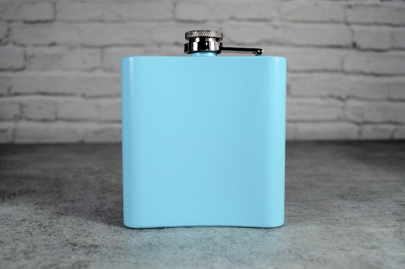 Wedding Party Gift Personalized Baby Blue Flask Light Blue Flask Bridesmaid Gift Bridesmaid Flask Custom Flask Engraved Flask