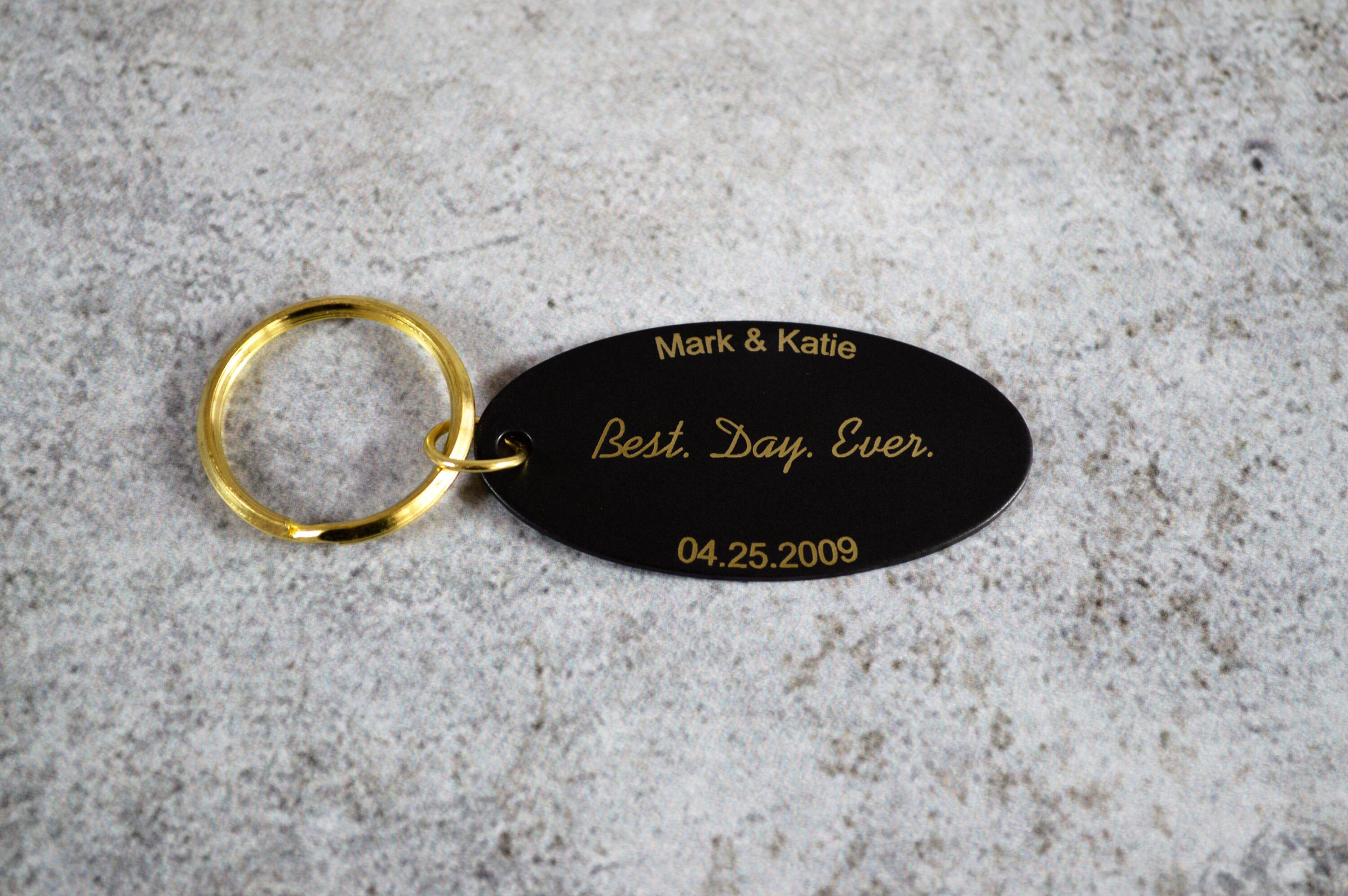 Personalized Brass Oval Keychain Anniversary Keychain Etsy UK