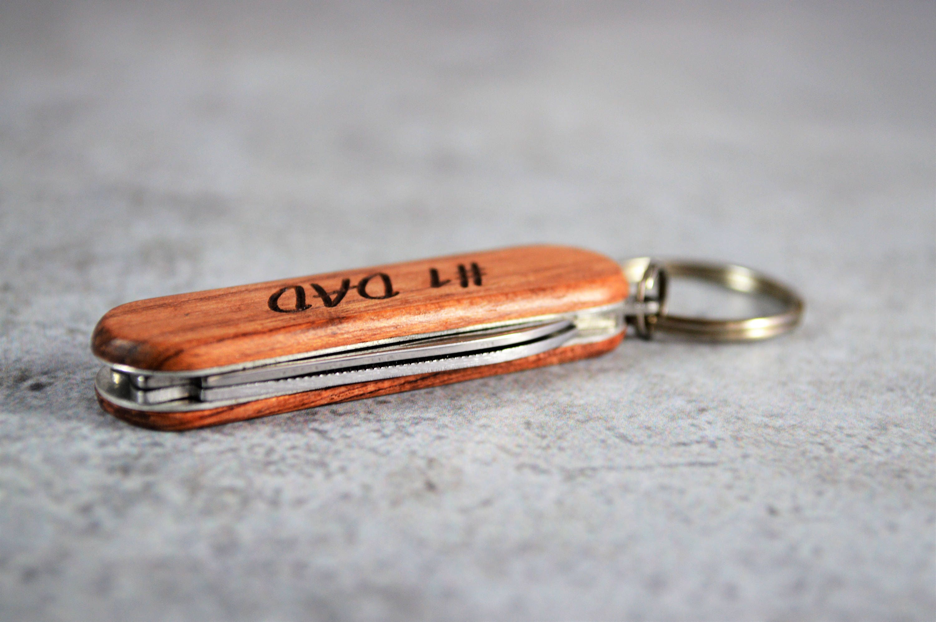 Personalized Wood Pocket Knife Keychain Custom Pocket Knife Etsy