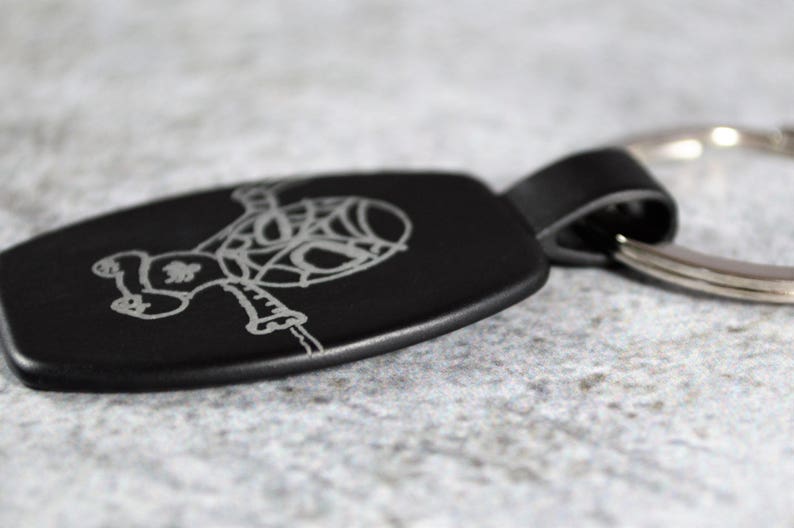 Personalized Keychain From Actual Drawing Custom Engraved - Etsy