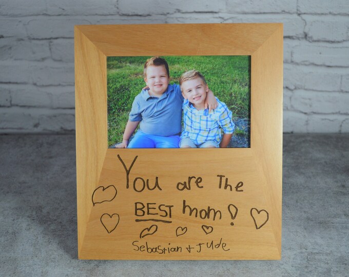 4x6 Engraved Wood Frame Actual Handwriting Personalized Etsy