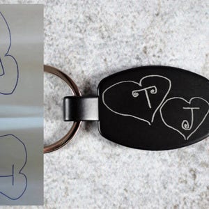 Personalized Keychain From Actual Drawing Custom Engraved Keychain With ...