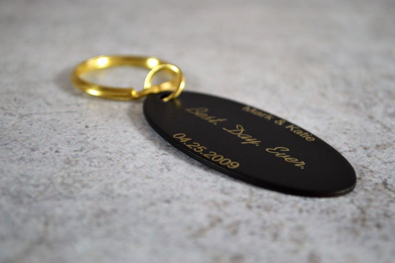 Personalized Brass Oval Keychain Anniversary Keychain Etsy UK