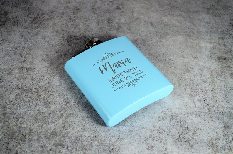 Personalized Baby Blue Flask Custom Flask Engraved Flask Etsy Canada
