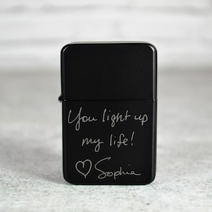 Custom Engraved Lighter From Handwriting - Personalized Lighter - Engraved Lighter With Handwritten Message - Dad Husband Brother Son Gift