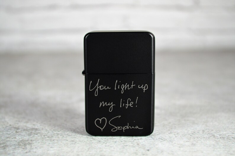 Custom Engraved Lighter From Actual Handwriting Personalized Etsy