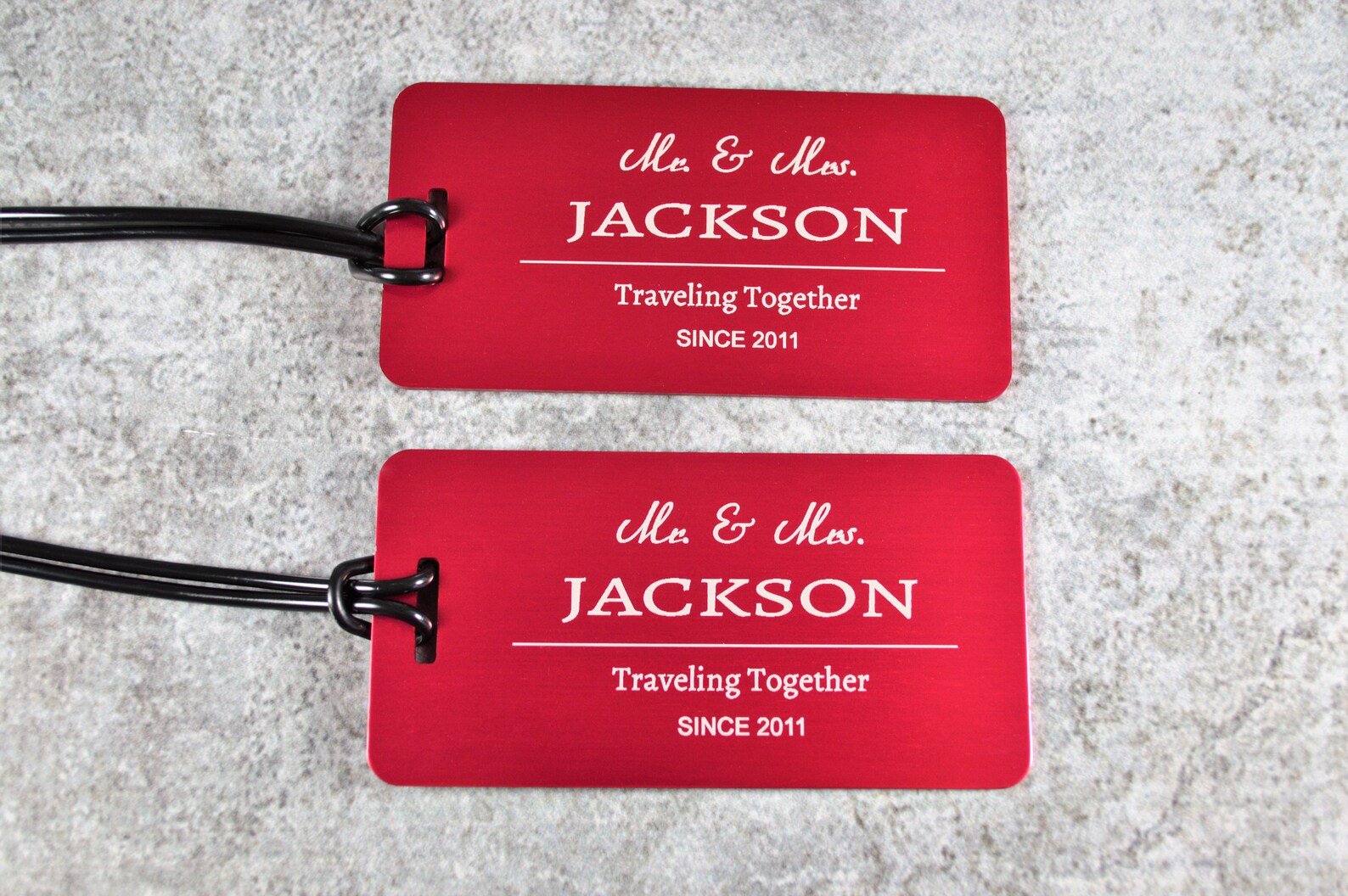 Personalized Mr & Mrs Luggage Tags Set of 2 Custom Wedding Etsy