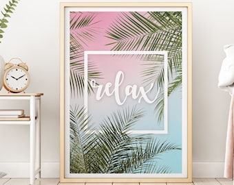Relax, Pretty Witty, Spa artwork, Wall art, Personal gift - Print