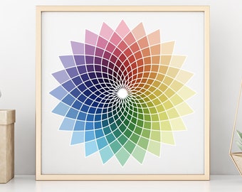 Geometric Rainbow, Pretty Witty, Family artwork, Wall art, Personal gift - Print