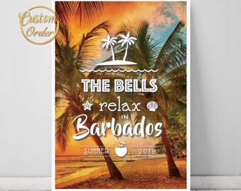 Personalised Holiday poster, Pretty Witty, Family holiday artwork, Travel wall art, Personal gift - Print