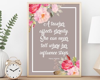 Teacher Gift, Pretty Witty, Teacher artwork, wall art, thank you gift - Fawn A4 printable image