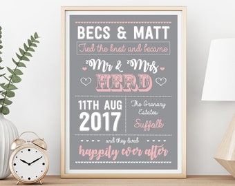 Happily Ever After, Pretty Witty, Wedding Print, Artwork, Wall art, Personal gift - Print