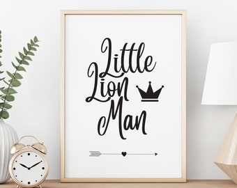 Little Lion Man, Mumford and Sons, Pretty Witty, Nursery Print, artwork, wall art, personal gift - Print