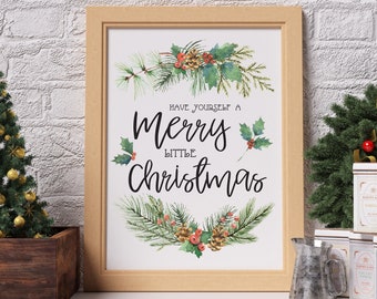 Merry LittleChristmas, Pretty Witty, Family Christmas artwork, Wall art, Personal gift - Print