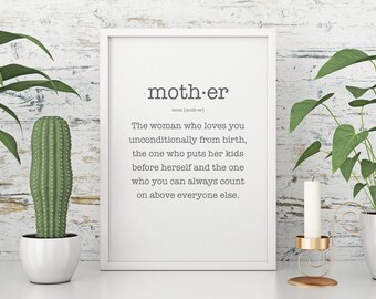Mother Quote, Pretty Witty, Mother artwork, Wall art, Personal gift - Print