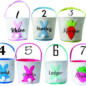 Embroidered Personalized Easter Bunny Basket