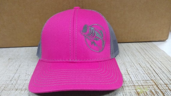 Embroidered Outdoor Cap Bass Fishing Cap Neon Blue, Neon Pink