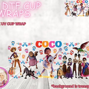 THEME PARK CHARACTERS Cup Wrap, High Quality, Easy Apply No Fuss! Next Day Shipping,Wrap Only or 16 Oz Libbey Glass--Check Reviews!