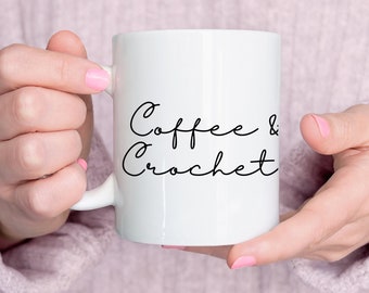Coffee and crochet coffee mug, crocheter gift, crochet lovers