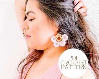 Flower Earring Crochet Pattern, Spring Crochet Earrings