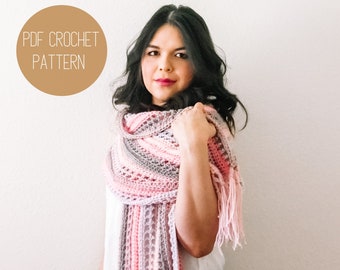 CROCHET PATTERN, shawl pattern, crochet wrap pattern, crochet rebozo pattern