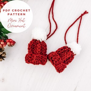 CROCHET PATTERN, Mini hat ornament, crochet ornament pattern, Christmas tree ornaments