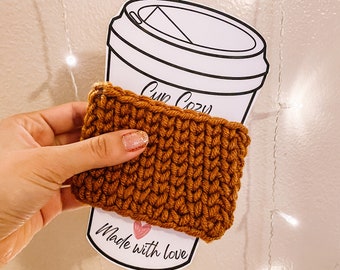 PRINTABLE Cup Cozy, Coffee Cozy Insert, Cup Cozy Display