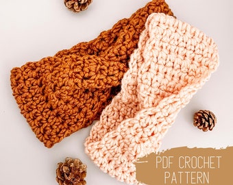 CROCHET PATTERN, twisted headband pattern, earwarmer pattern