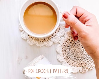 Padrão de porta-copos de crochê em formato de flor (padrão em PDF)
