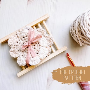 CROCHET PATTERN, Crochet Flower Scrubbie, Flower Face Round